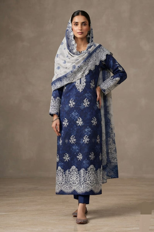 Tawakkal Unstitched Embroidered Linen 3pc