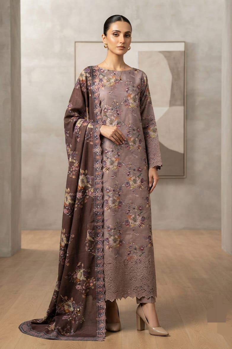 Tawakkal Unstitched Embroidered Linen 3pc