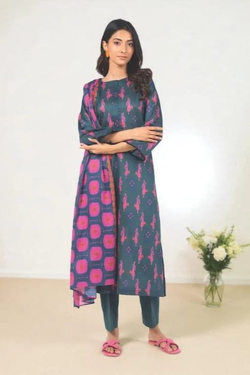 Al Karam Unstitched Printed Khaddar 3pc