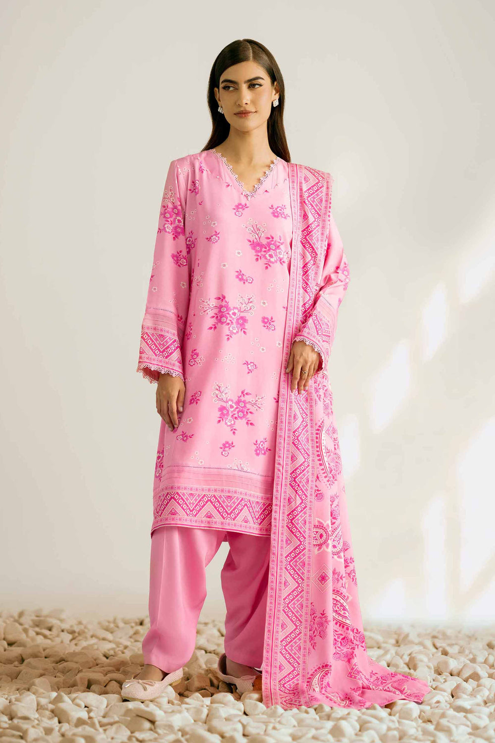 Nishat Unstitched Printed Viscose 3pc