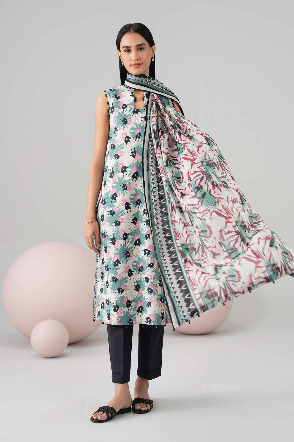 Nishat Unstitched Printed Viscose 3pc