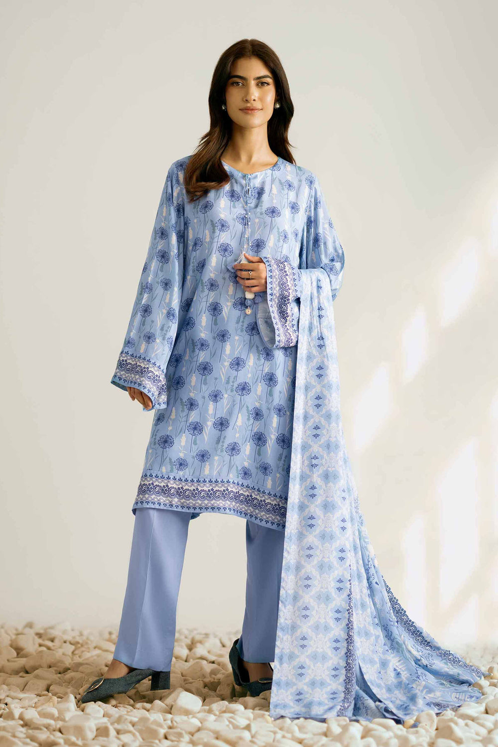 Nishat Unstitched Printed Viscose 3pc