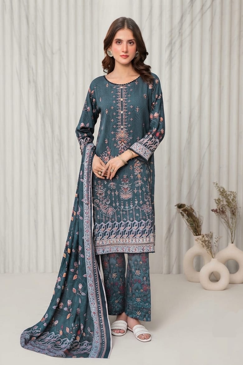 Bonanza Satrangi Unstitched Embroidered Viscose Linen 3pc