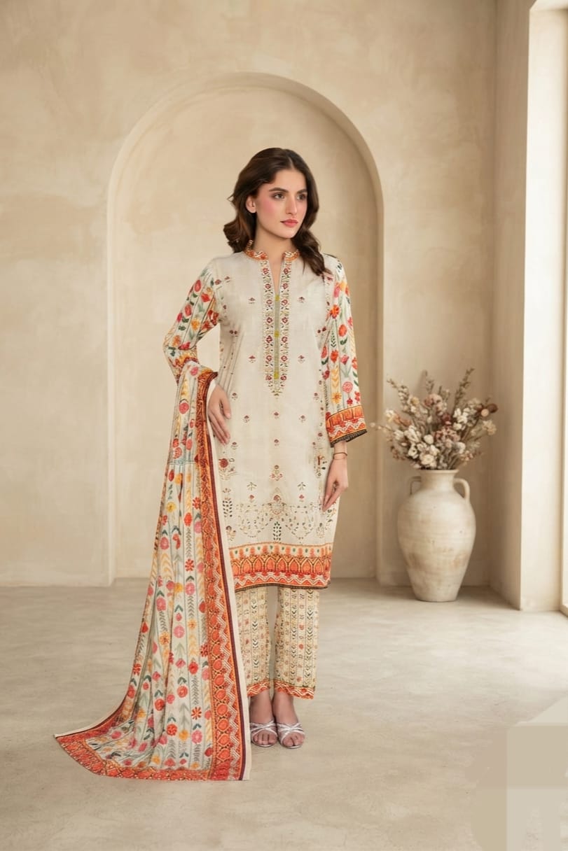 Bonanza Satrangi Unstitched Embroidered Viscose Linen 3pc