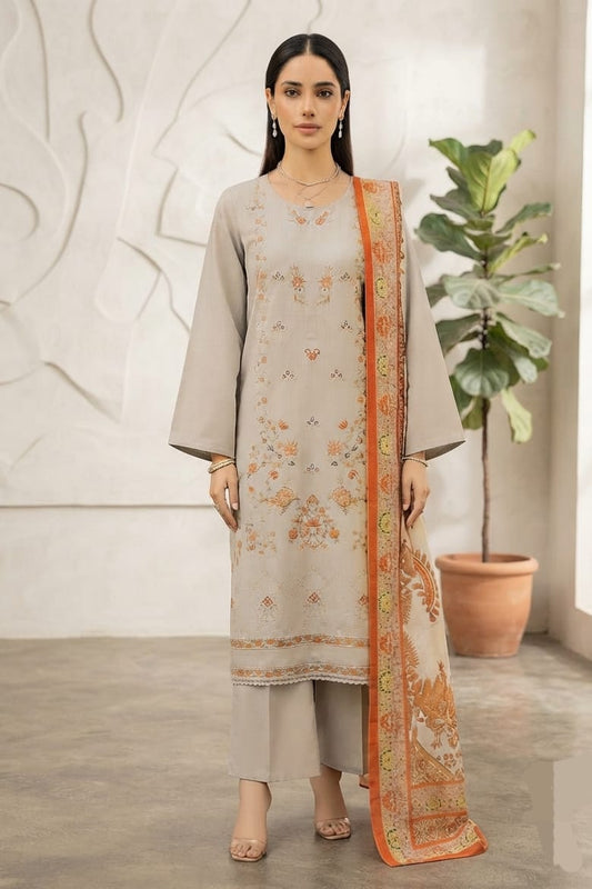 Zesh Unstitched Embroidered Khaddar 3pc