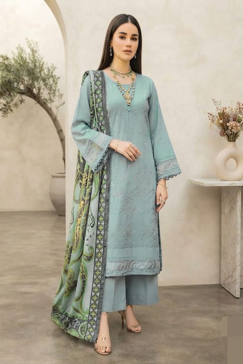 Zesh Unstitched Embroidered Khaddar 3pc
