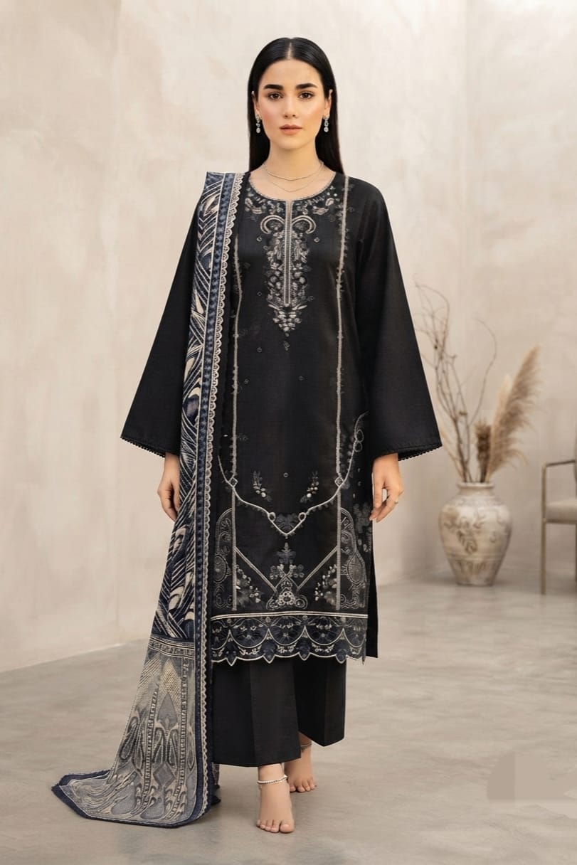 Zesh Unstitched Embroidered Khaddar 3pc