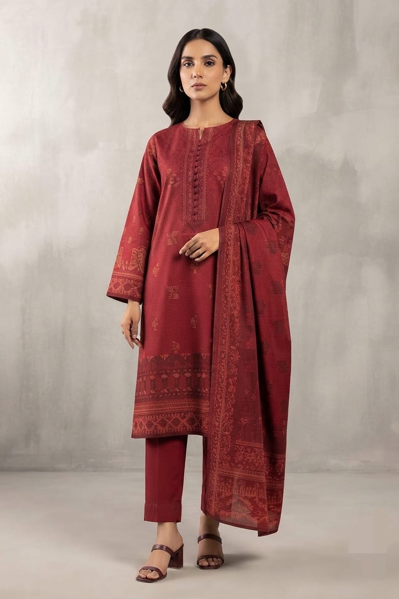 Al Karam Unstitched Doria Cambric Jacquard 3pc