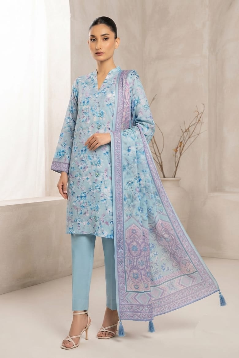 Al Karam Unstitched Printed Khaddar 3pc