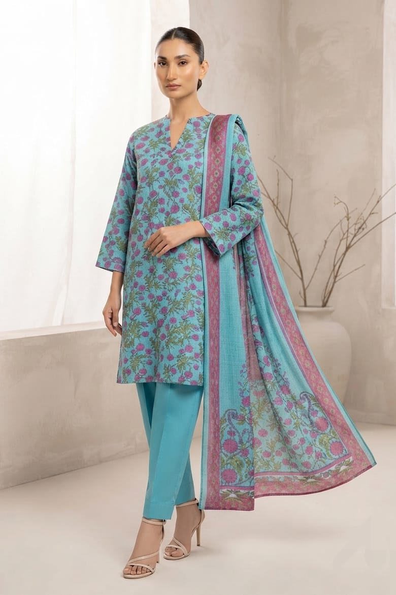 Al Karam Unstitched Printed Khaddar 3pc