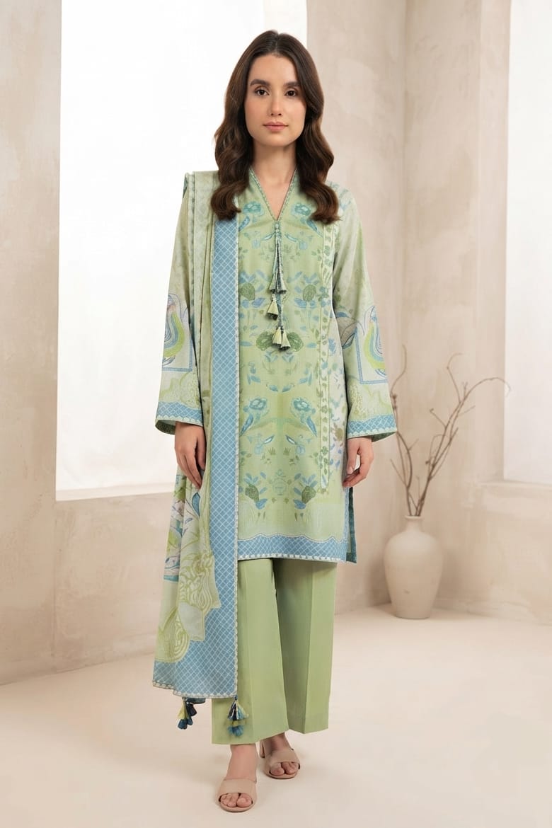 Al Karam Unstitched Printed Khaddar 3pc