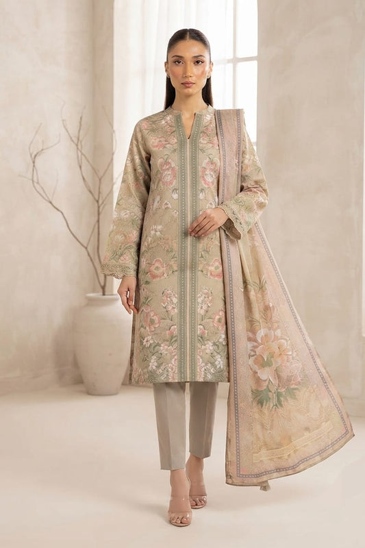 Al Karam Unstitched Printed Khaddar 3pc