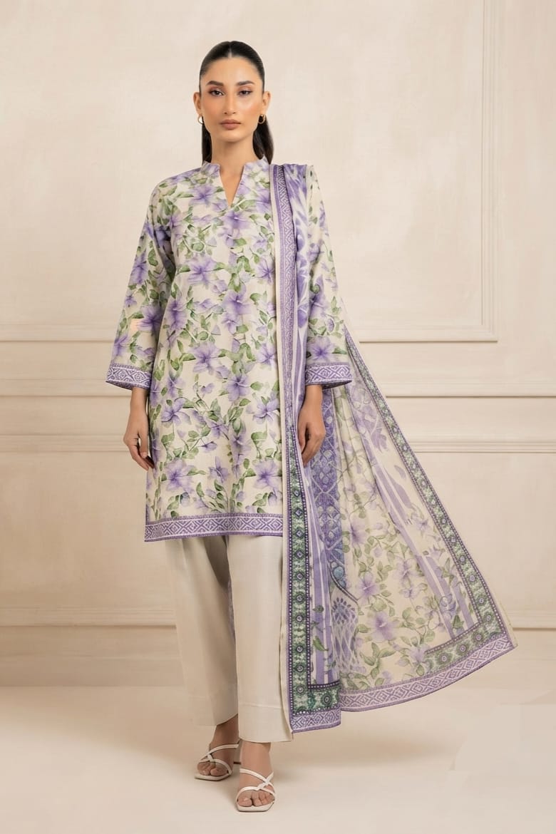 Al Karam Unstitched Printed Khaddar 3pc