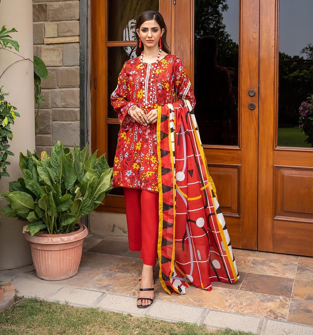 Jaffrani Printed Lawn Arbish Collection 3pc - Branded Cut Pieces