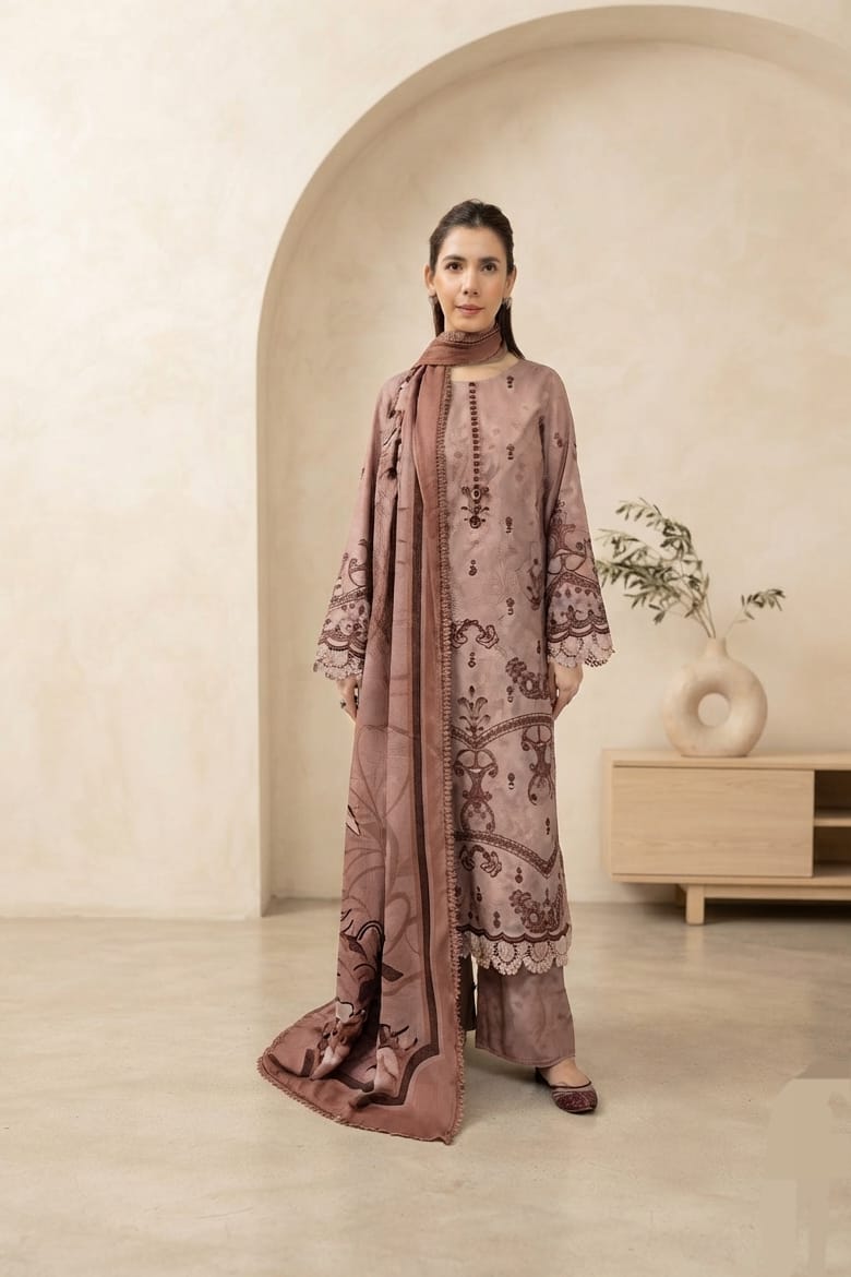 Johra Shanzay Unstitched Embroidered Staple Slub 3pc