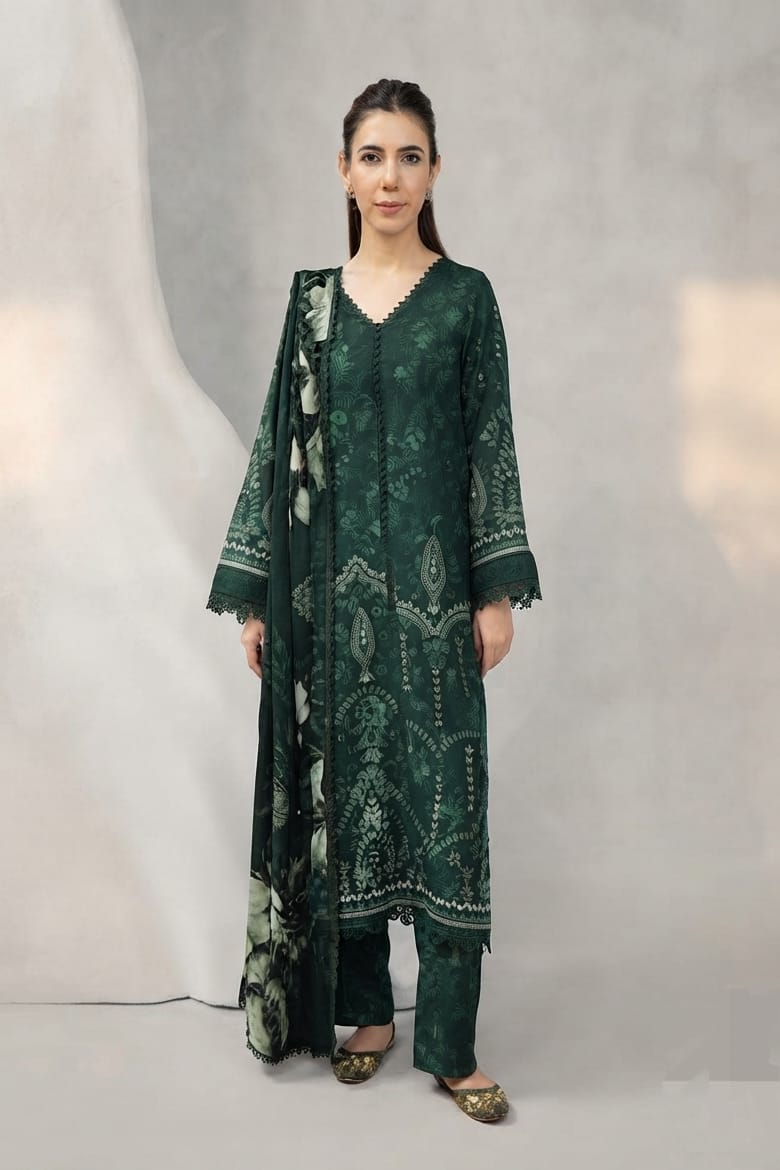 Johra Shanzay Unstitched Embroidered Staple Slub 3pc