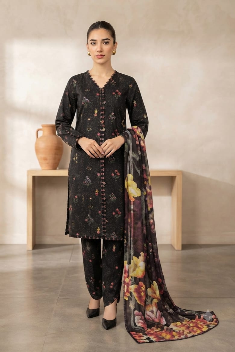 Johra Amalfi Unstitched Printed Staple Slub 3pc