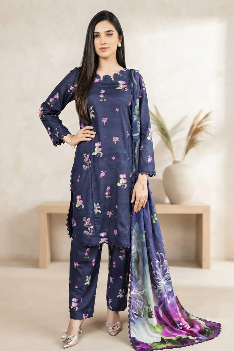 Johra Amalfi Unstitched Printed Staple Slub 3pc