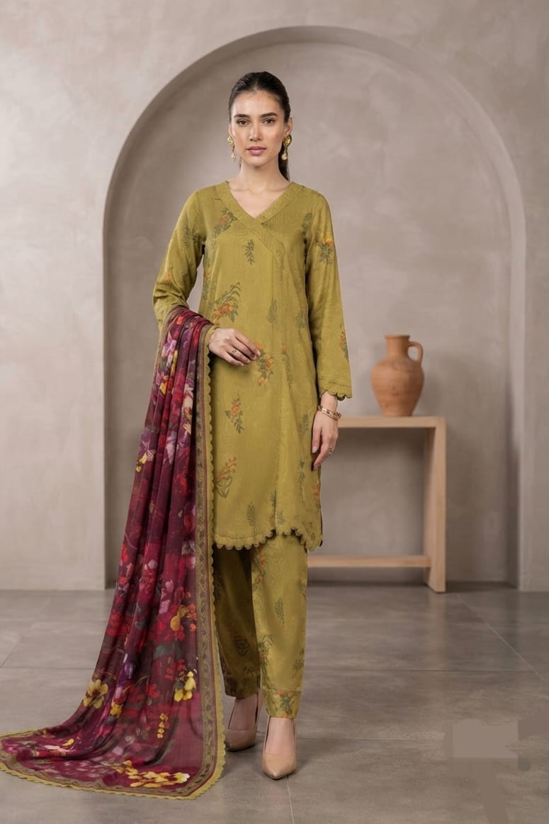 Johra Amalfi Unstitched Printed Staple Slub 3pc