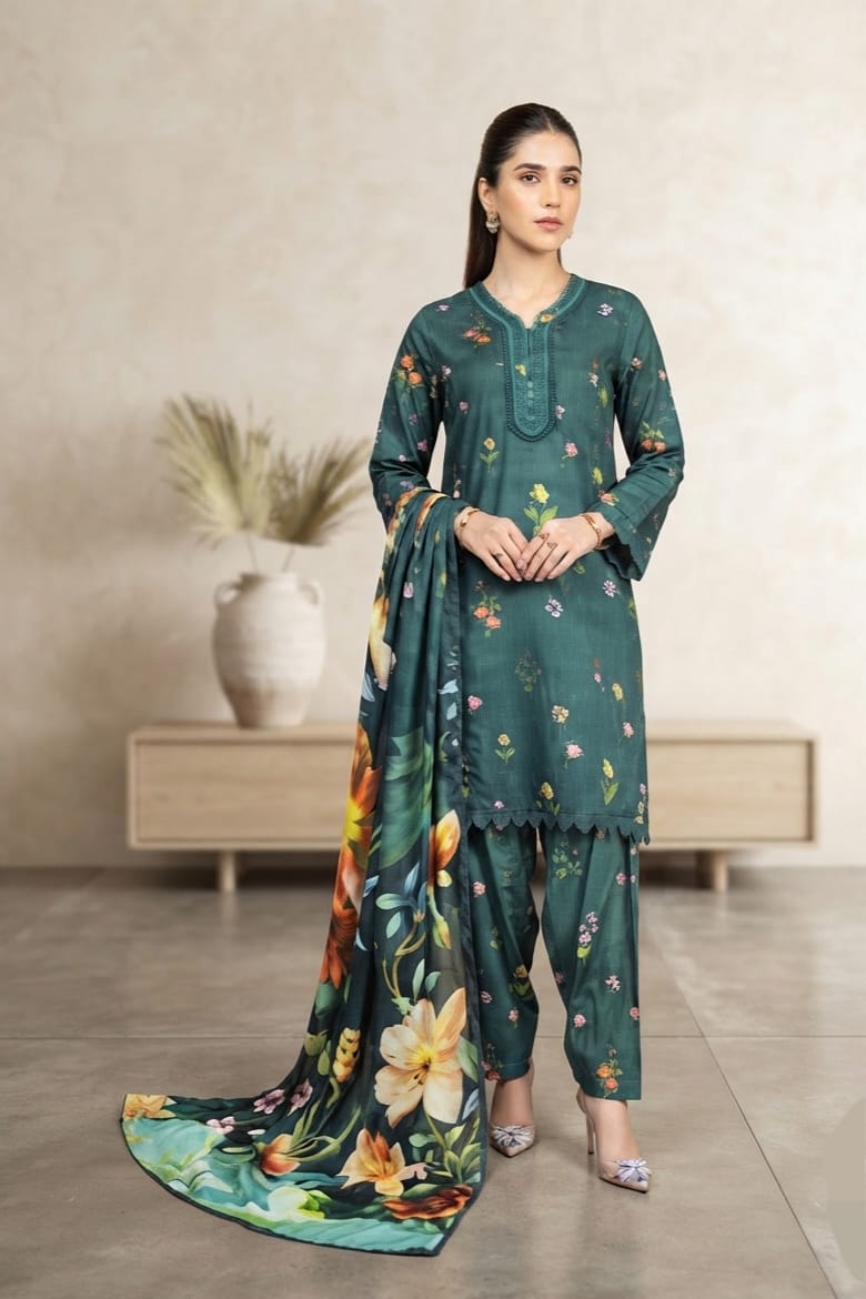 Johra Amalfi Unstitched Printed Staple Slub 3pc