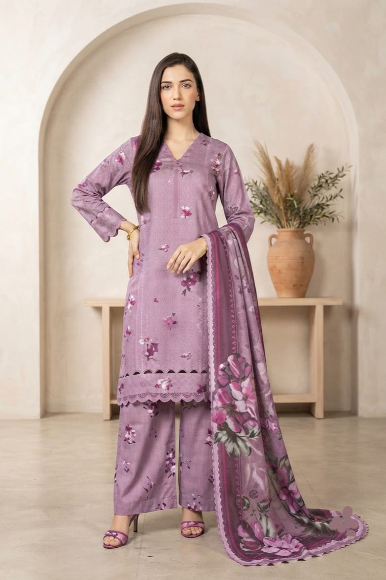Johra Amalfi Unstitched Printed Staple Slub 3pc