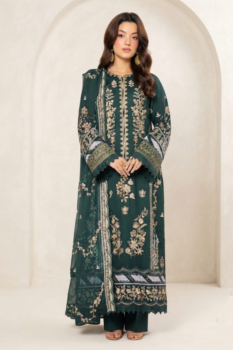 Johra Nirvana Unstitched Embroidered Silk Viscose 3pc