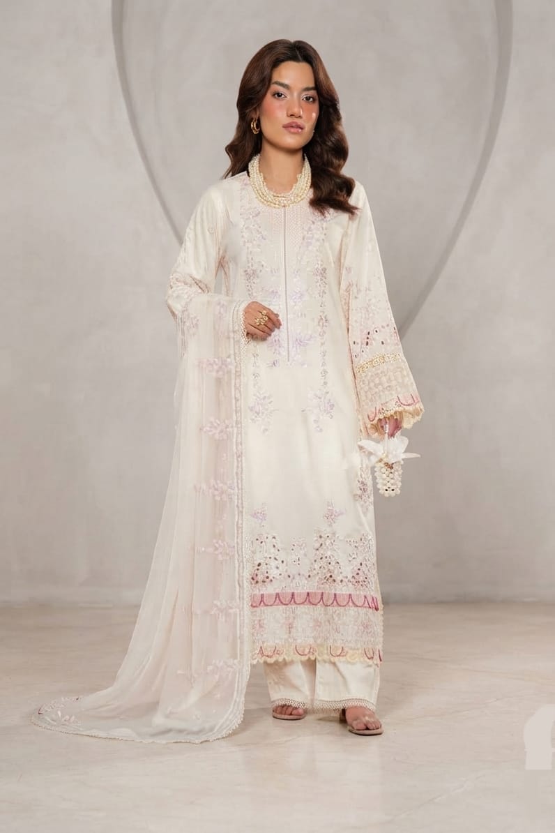 Johra Nirvana Unstitched Embroidered Silk Viscose 3pc
