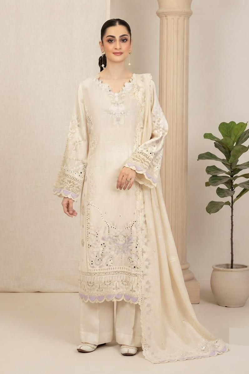 Johra Groove Unstitched Embroidered Resham Karandi 3pc