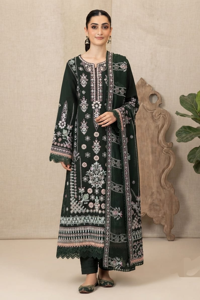 Johra Groove Unstitched Embroidered Resham Karandi 3pc