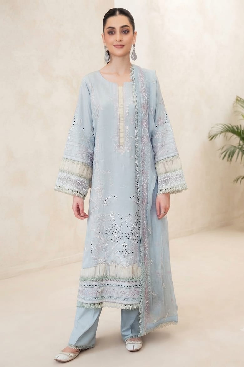 Johra Groove Unstitched Embroidered Resham Karandi 3pc