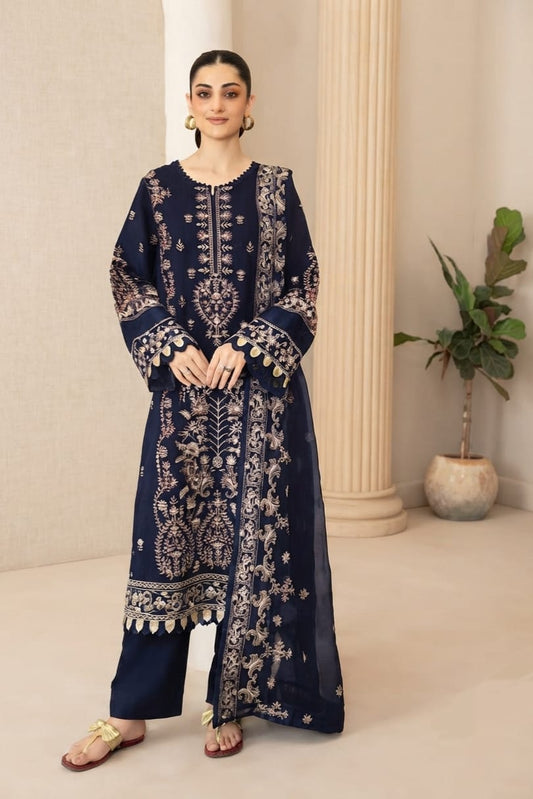 Johra Groove Unstitched Embroidered Resham Karandi 3pc