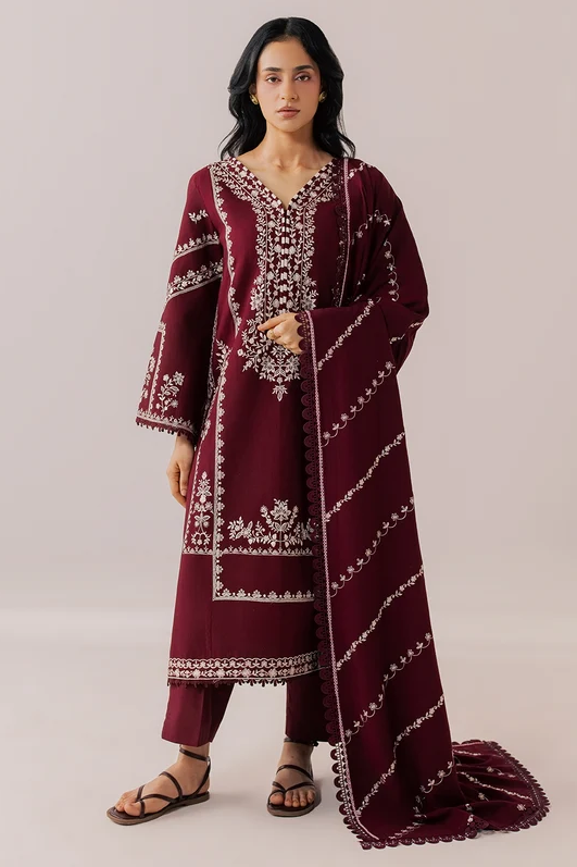 Mahnur Sage Embroidered Luxury Linen 3pc