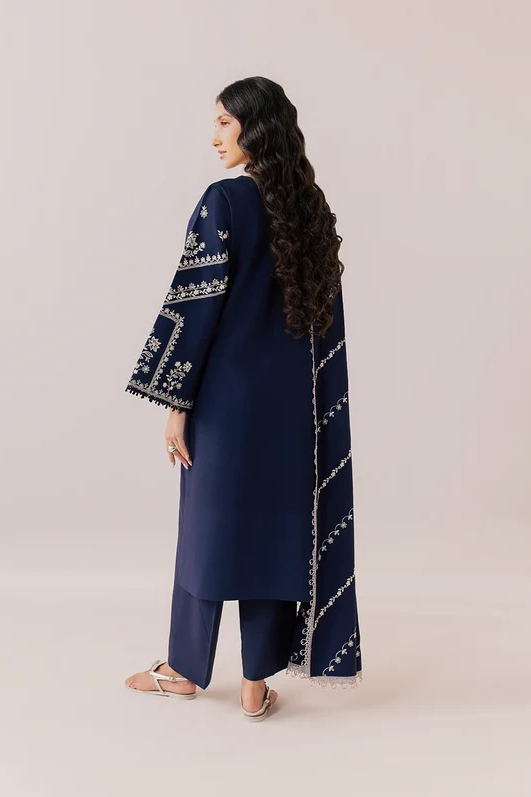 Mahnur Sage Embroidered Luxury Linen 3pc