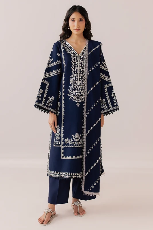 Mahnur Sage Embroidered Luxury Linen 3pc