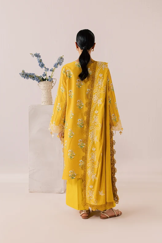 Mahnur Sage Embroidered Luxury Linen 3pc