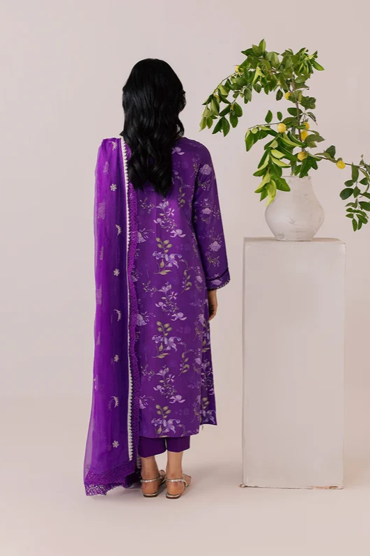 Mahnur Sage Embroidered Luxury Linen 3pc