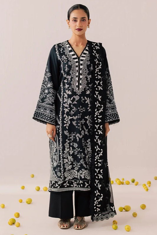 Mahnur Sage Embroidered Luxury Linen 3pc