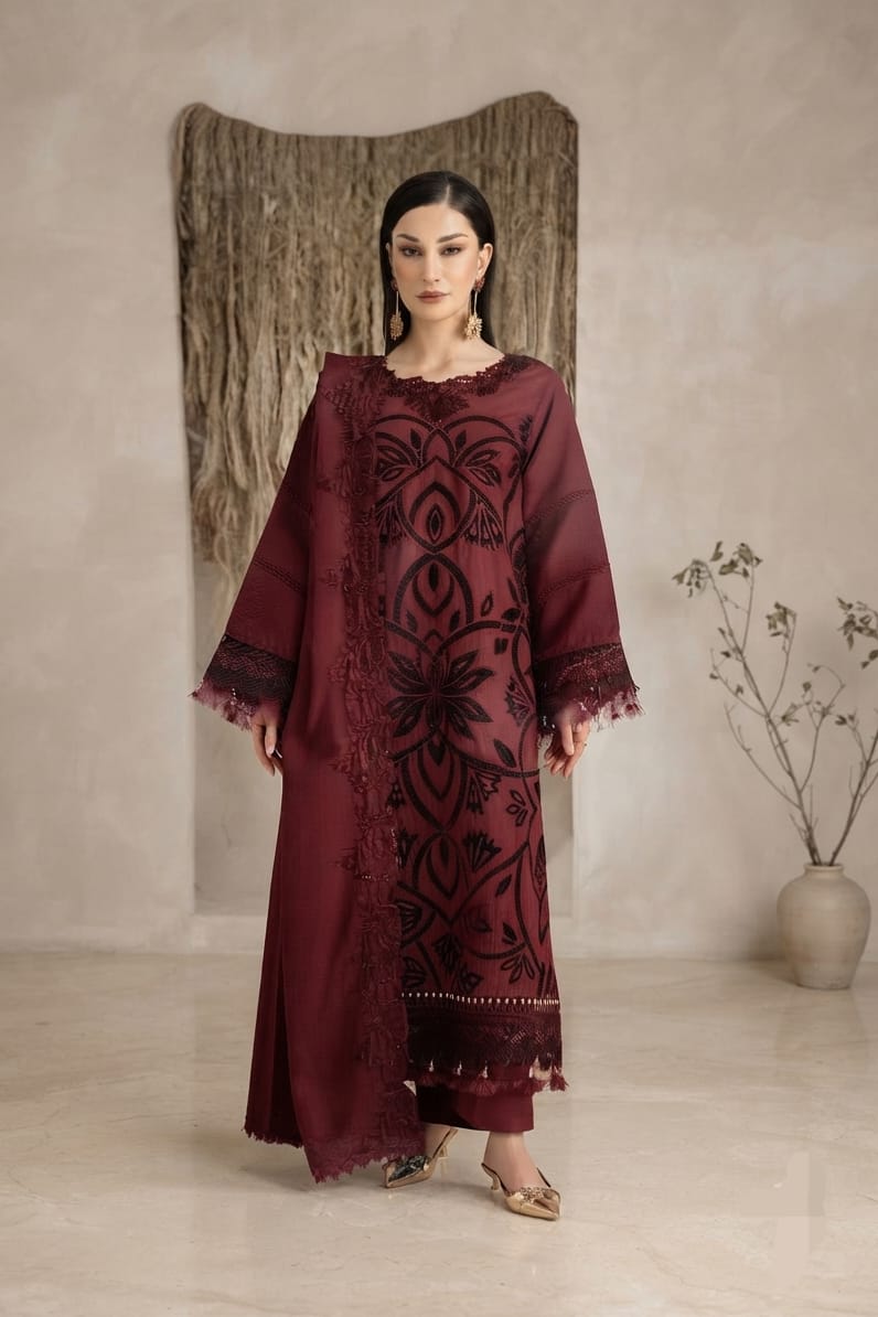 Parishay Veranda Embroidered Luxury Karandi 3pc
