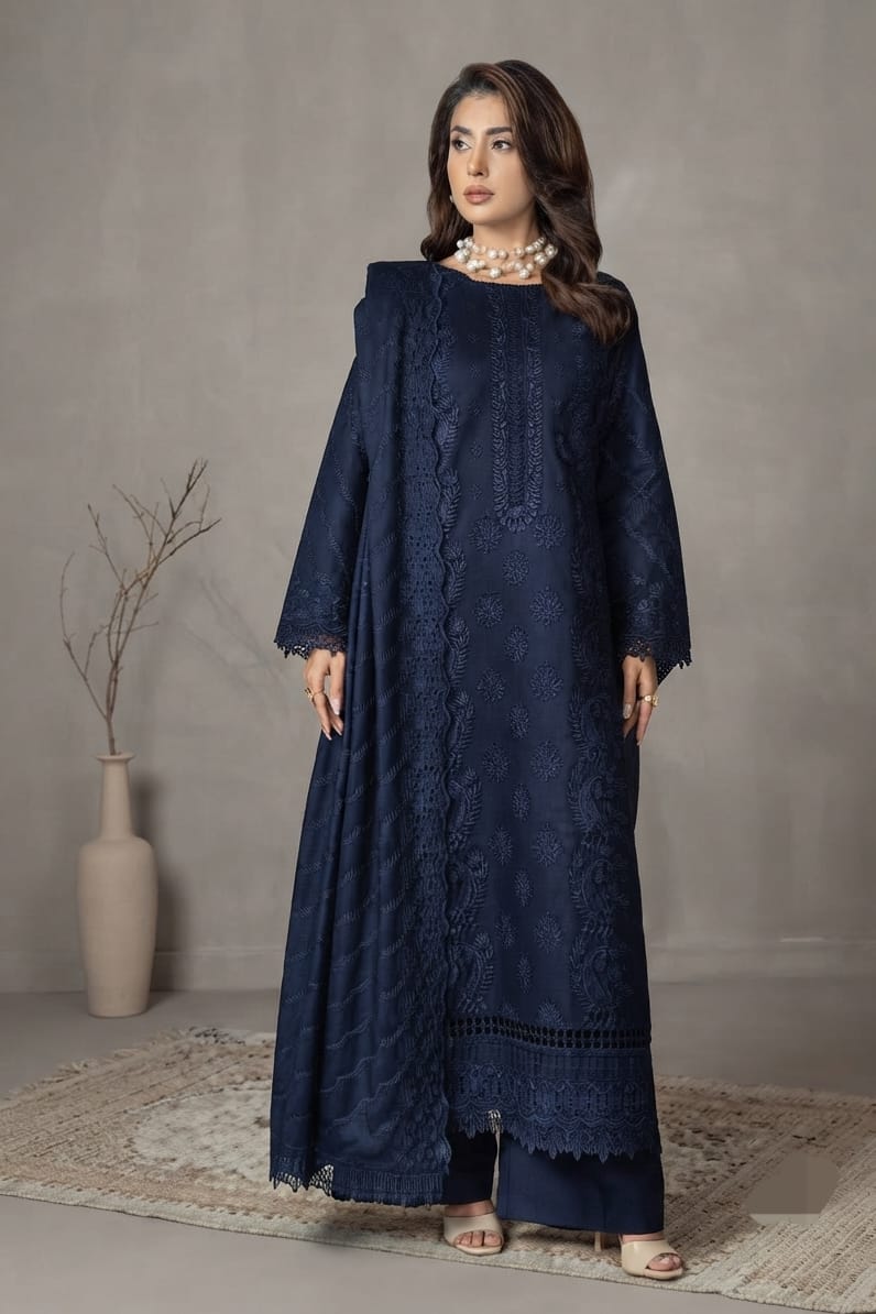 Mehru Embroidered Luxury Peach 3pc