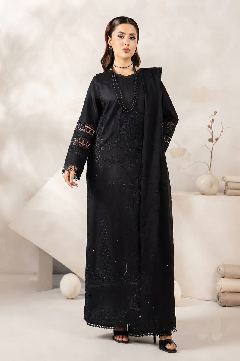 Mehru Embroidered Luxury Peach 3pc