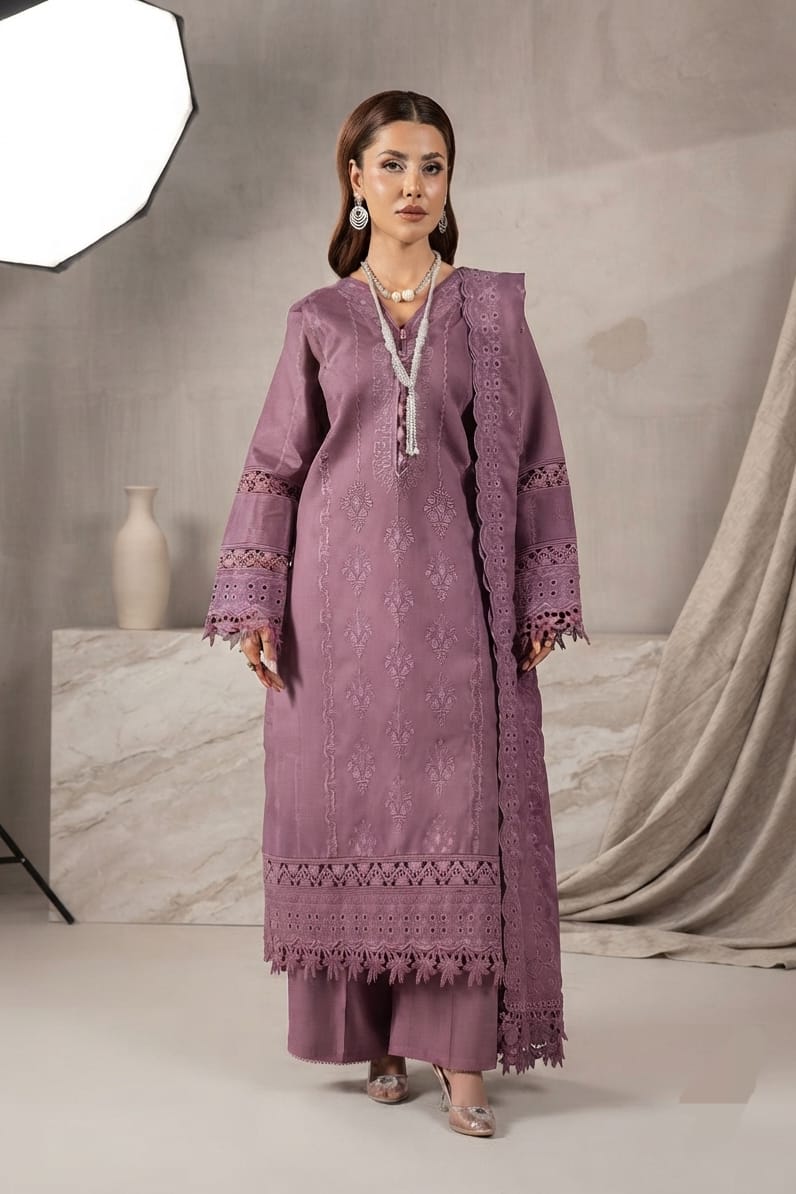 Mehru Embroidered Luxury Peach 3pc