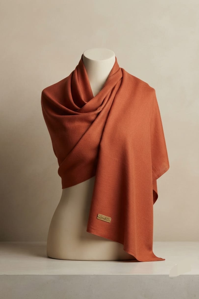 Sapphire Plain Wool Shawl