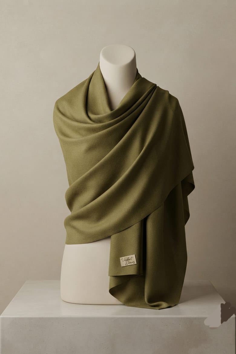 Sapphire Plain Wool Shawl