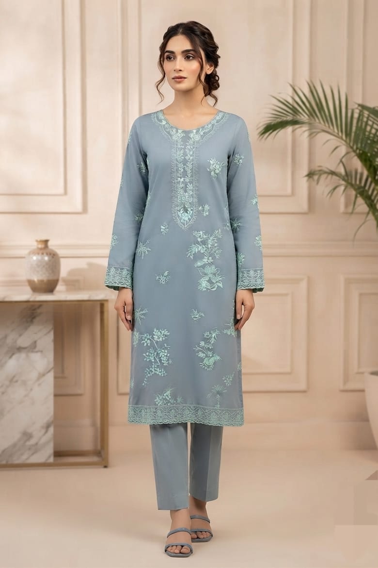 La Reine Unstitched Embroidered Lawn ST 2pc