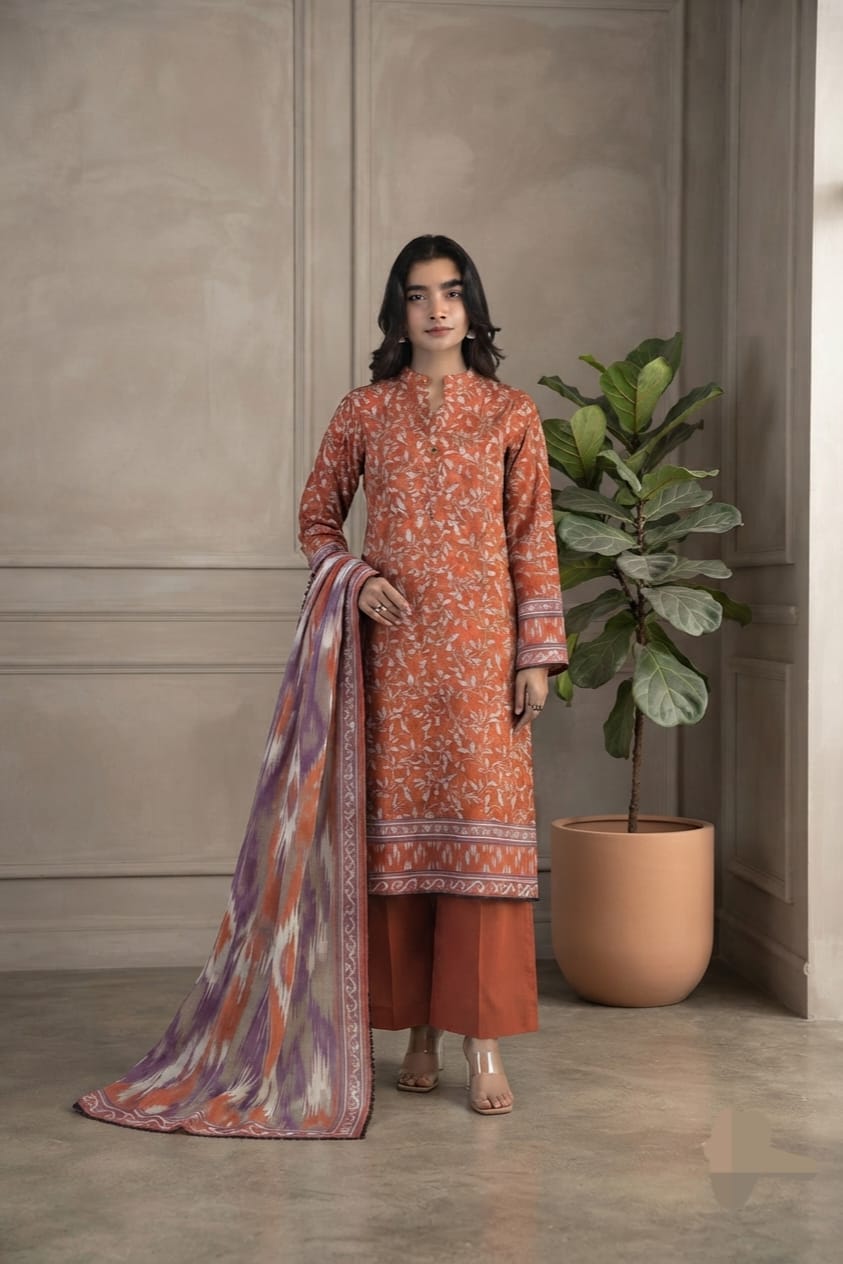 Khaadi Unstitched Printed Khaddar 3pc