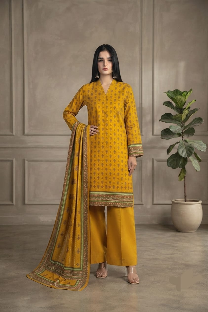 Khaadi Unstitched Printed Khaddar 3pc