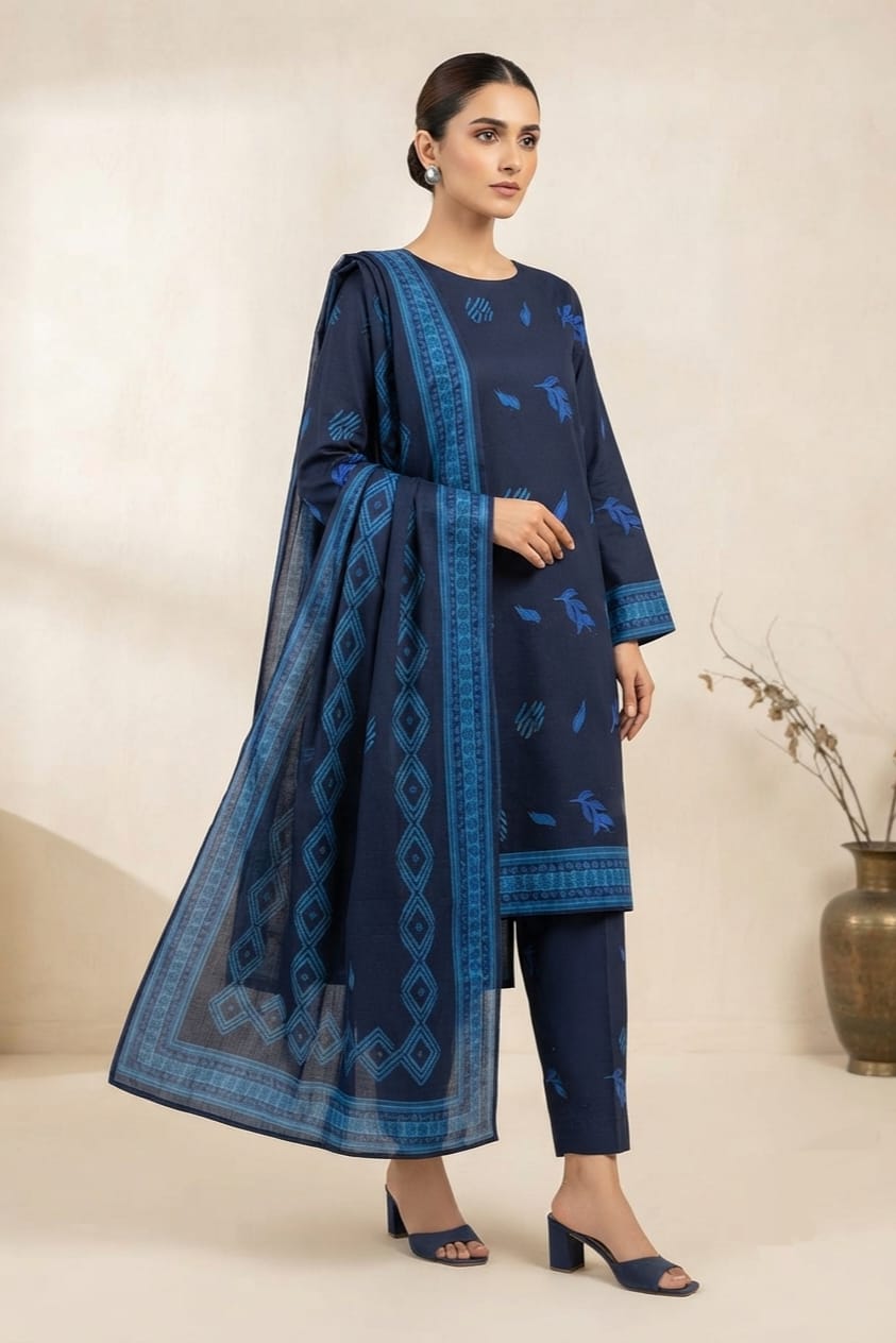 J. Unstitched Jacquard 3pc