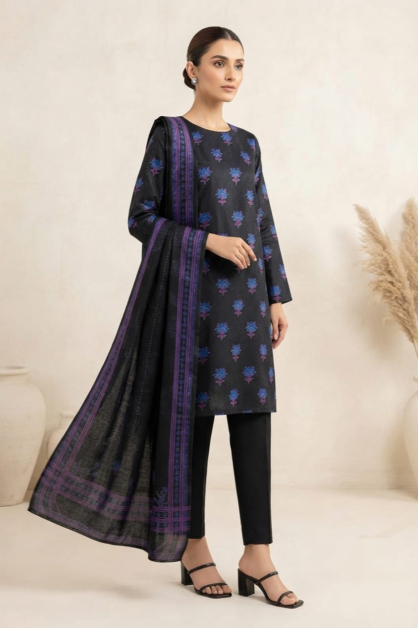 J. Unstitched Jacquard 3pc