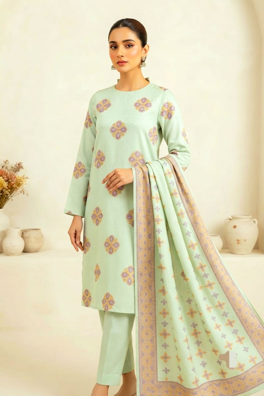 J. Unstitched Jacquard 3pc