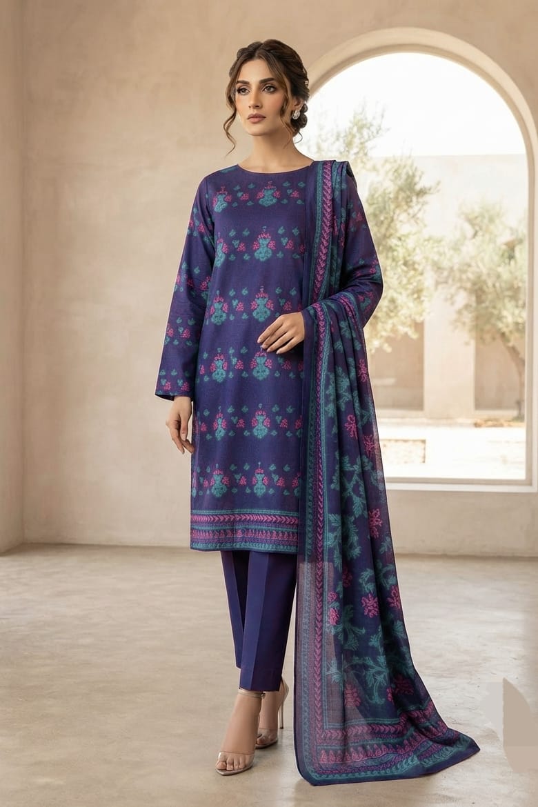 J. Unstitched Jacquard 3pc